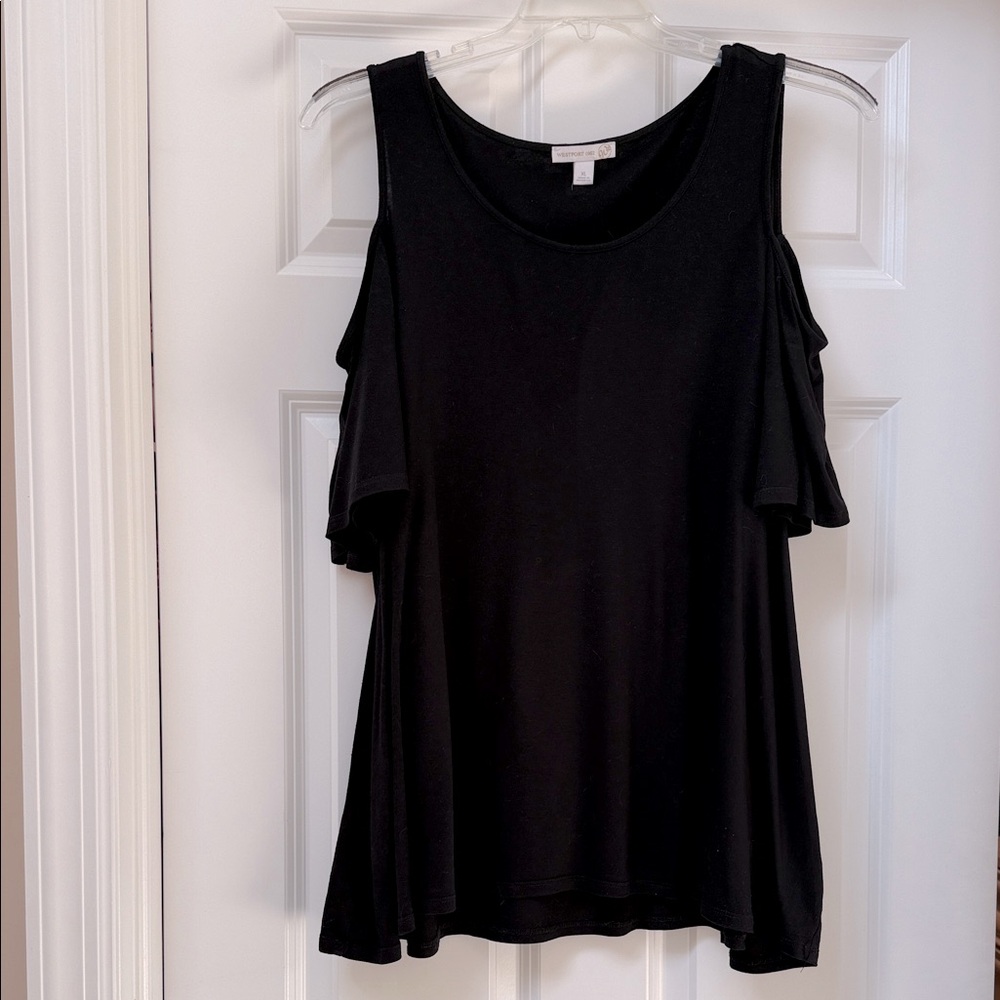 WESTPORT Black Cold Shoulder Top size XL